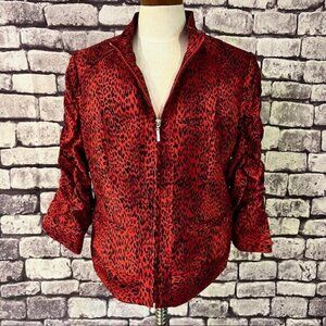 Patchington Red & Black Fully Lined 3/4 Sleeve Jacket Size M